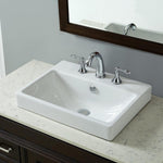Jacuzzi Anna Farmhouse Vitreous China 16.93-in Drop-in Rectangular Farmhouse White Bathroom Sink