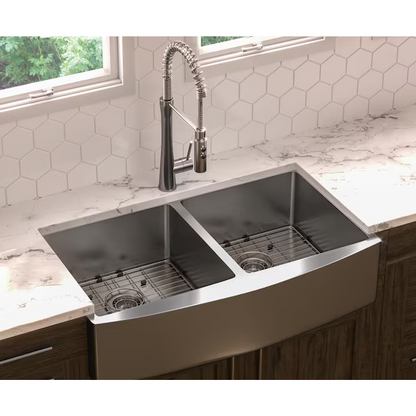 Giagni 33x22 Stainless Steel Double Bowl Farmhouse Kitchen Sink, GSS3322F2, FINAL PRICE: $239.99 + Tax