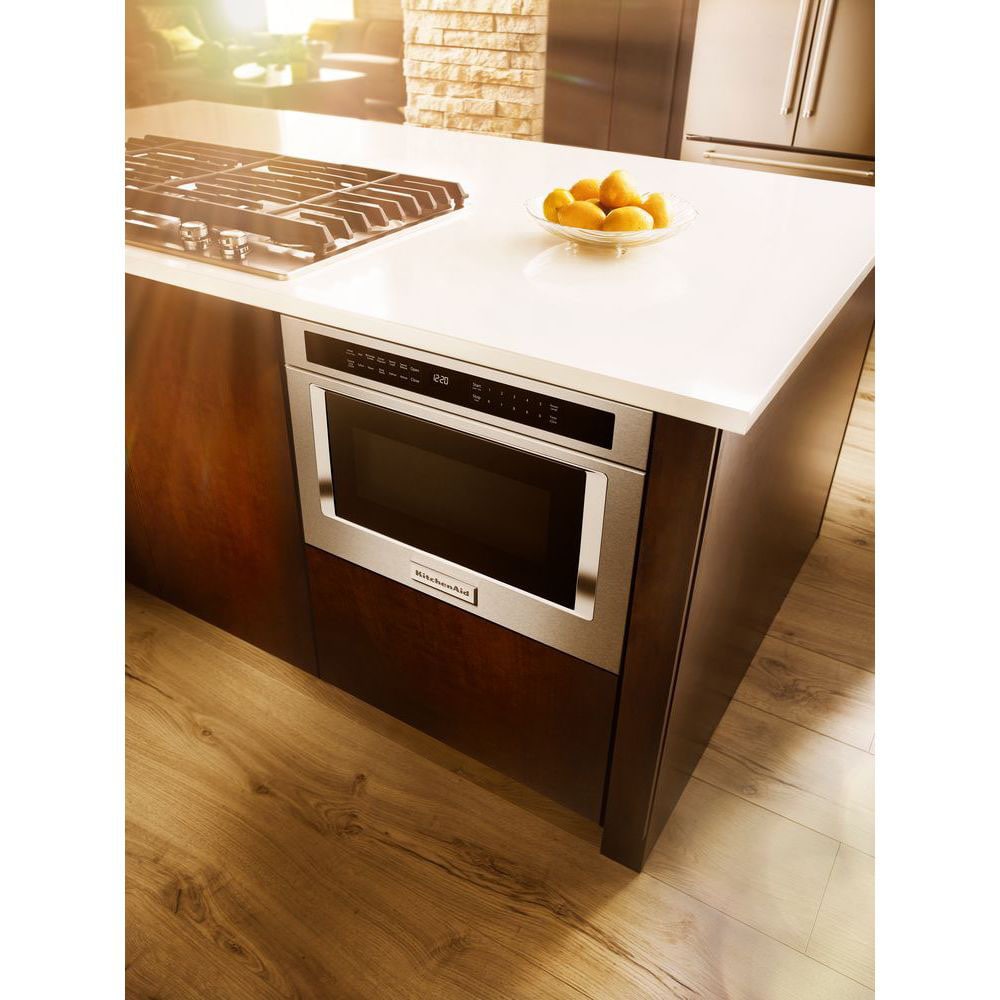 KitchenAid 23.87-in 1.2-cu ft 950 -Watt Microwave Drawer ( Stainless Steel ) Item #965231 |  Model #KMBD104GSS