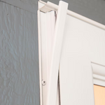 Larson Tradewinds Selection Pet Door 32-in x 81-in White Full-view Retractable Screen Aluminum Storm Door with Brushed Nickel Handle, *JR2409 #151