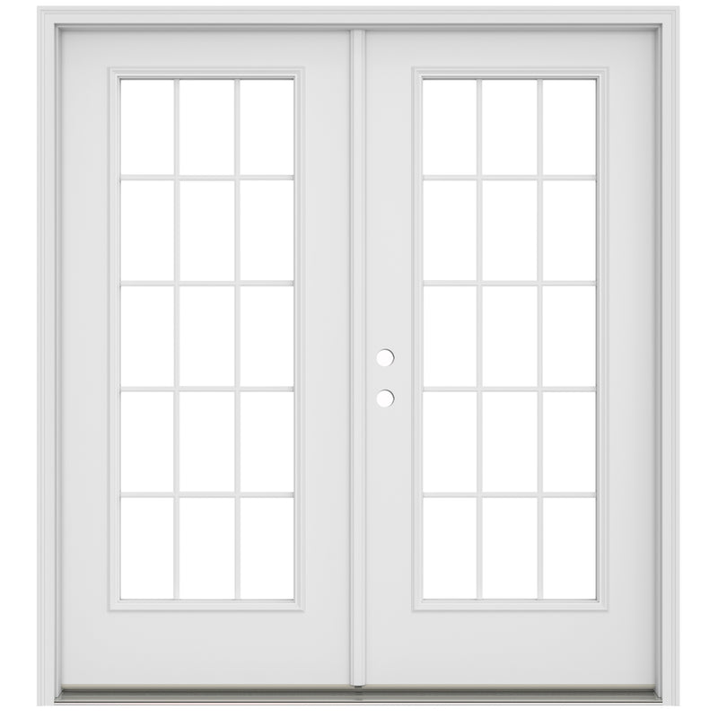 Steel Right-hand inswing French Patio Door with Low-E Glass with Grilles (Brickmould Included)