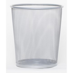 Giagni Silver-Tone Metal Wastebasket