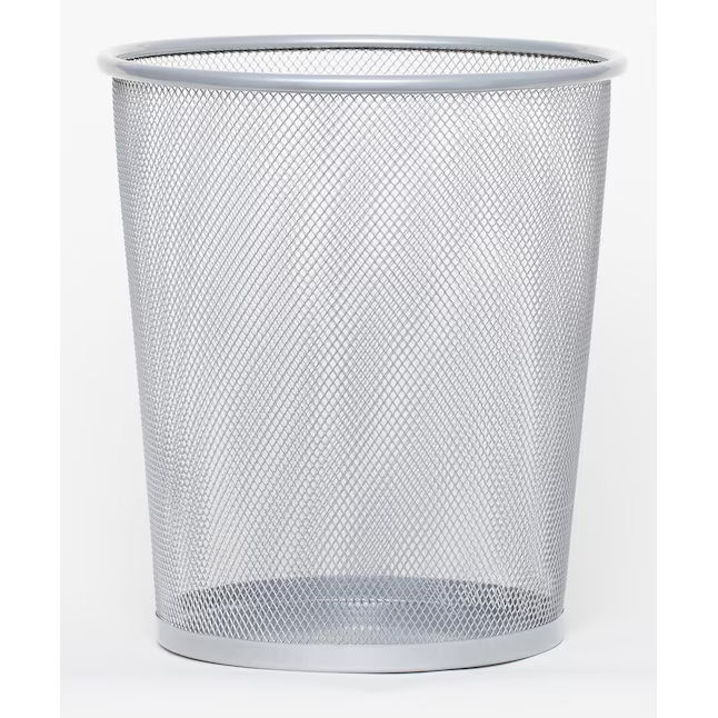 Giagni Silver-Tone Metal Wastebasket