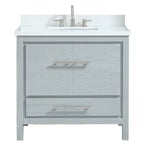 Riley 37 in. Vanity Combo in Sea Salt Gray with White Engineered Stone Top, CLEARANCE PRICE: $399.99 + TAX