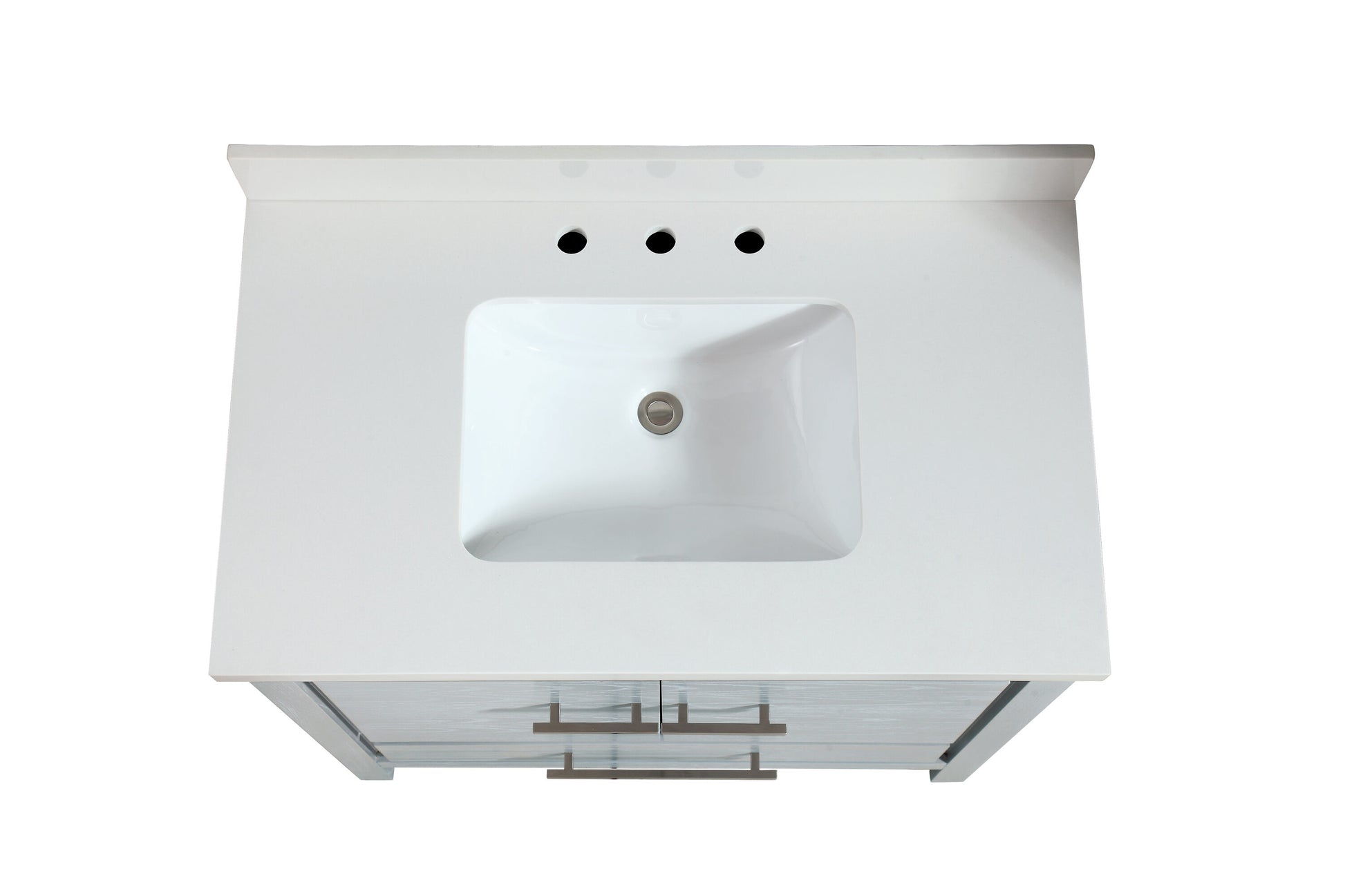 Riley 37 in. Vanity Combo in Sea Salt Gray with White Engineered Stone Top, CLEARANCE PRICE: $399.99 + TAX [FBM-344]
