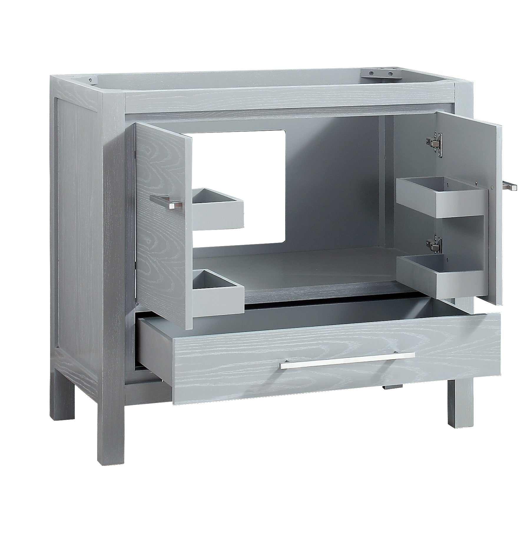 Riley 37 in. Vanity Combo in Sea Salt Gray with White Engineered Stone Top, CLEARANCE PRICE: $399.99 + TAX [FBM-344]