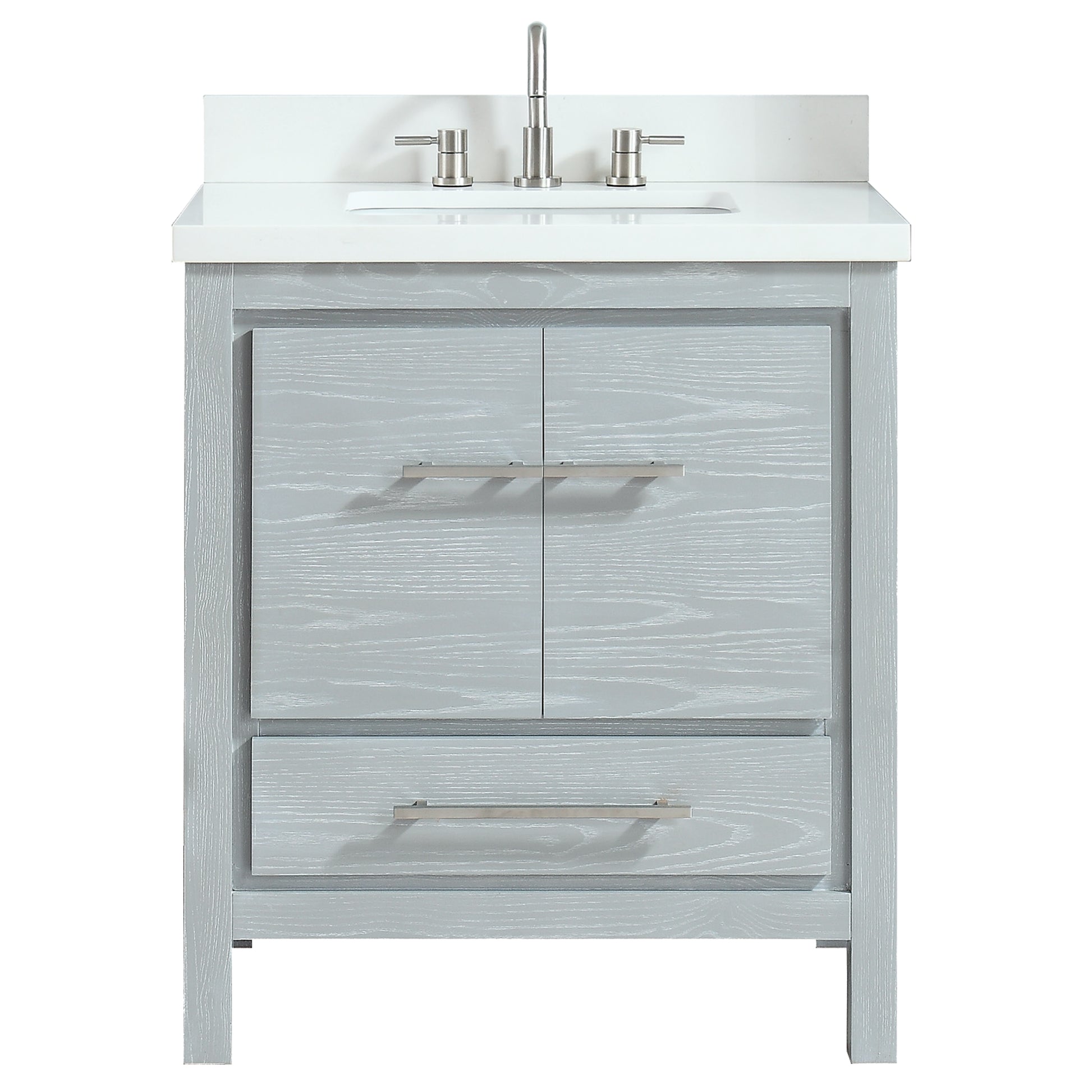 Riley 31 in. Vanity Combo in Sea Salt Gray with White Engineered Stone Top, CLEARANCE PRICE: $459.99 + TAX [FBM-343]