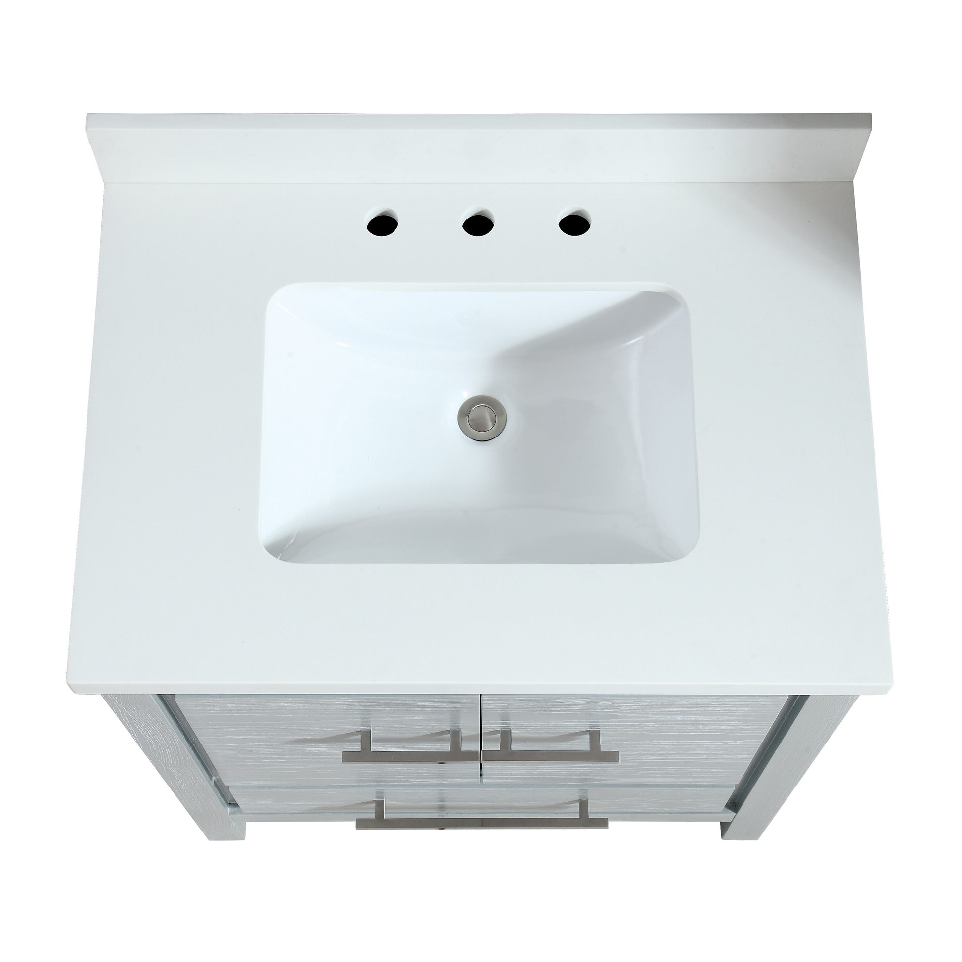 Riley 31 in. Vanity Combo in Sea Salt Gray with White Engineered Stone Top, CLEARANCE PRICE: $459.99 + TAX [FBM-343]