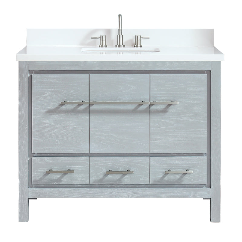 Riley 43 in. Vanity Combo in Sea Salt Gray with White Engineered Stone Top, CLEARANCE PRICE: $499.99 + TAX