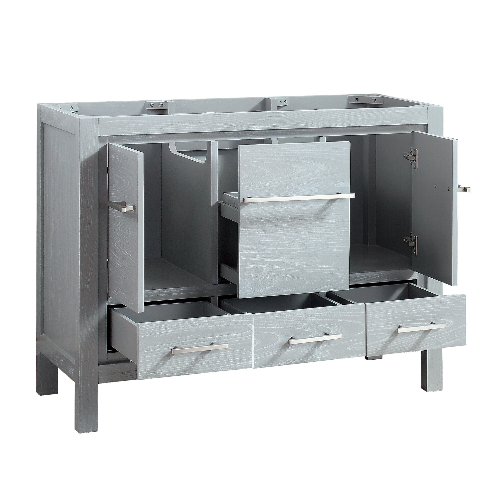 Riley 43-IN Vanity Combo in Sea Salt Gray with White Engineered Stone Top