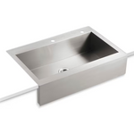 KOHLER Vault Farmhouse apron front 35.75-in x 24.31-in Stainless Steel Single Bowl 18-Gauge Kitchen Sink, K-R3942-2-NA  *HD2507, Retail: $529.00, FINAL PRICE: $299.99 + TAX