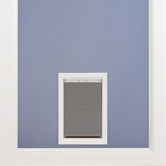 Larson Tradewinds Selection Pet Door 32-in x 81-in White Full-view Retractable Screen Aluminum Storm Door with Brushed Nickel Handle, *JR2409 #151