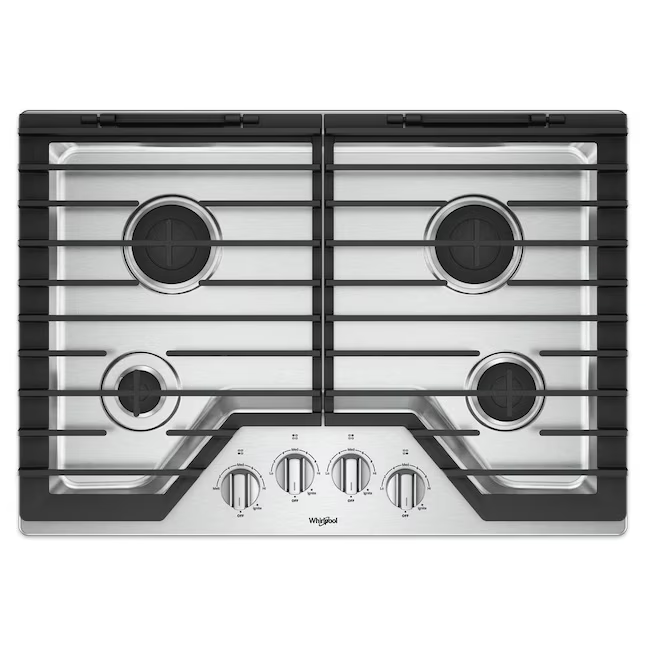 Whirlpool 30-inch 4 Burners Gas Cooktop with EZ-2-Lift™ Hinged Cast-Iron Grates