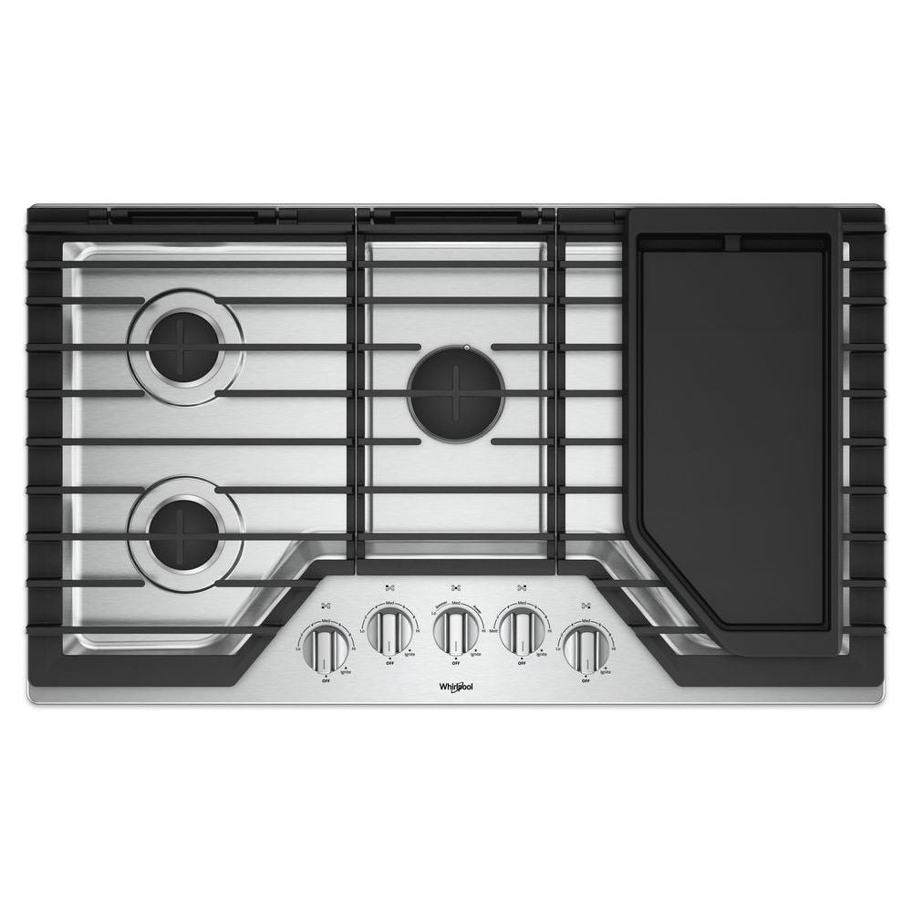 Whirlpool 36-in 5 burners Stainless steel Gas Cooktop (Griddle Included), WCG97US6HS00, FINAL PRICE: $799.99 + TAX