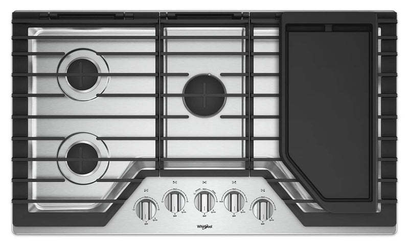 Whirlpool 36-in 5 burners Stainless steel Gas Cooktop (Griddle Included), WCG97US6HS00, FINAL PRICE: $799.99 + TAX