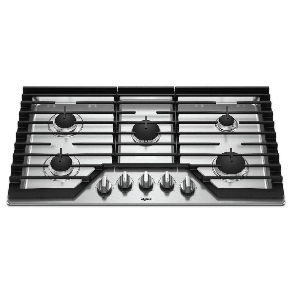 Whirlpool 36-in 5 burners Stainless steel Gas Cooktop (Griddle Included), WCG97US6HS00, FINAL PRICE: $799.99 + TAX