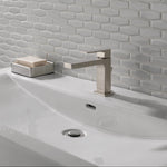 Peerless Xander Brushed Nickel 1-handle WaterSense Mid-arc Residential Handle Bathroom Sink Faucet with Drain with Deck Plate, P1519LF-BN-M