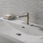 Peerless Xander Brushed Nickel 1-handle WaterSense Mid-arc Residential Handle Bathroom Sink Faucet with Drain with Deck Plate, P1519LF-BN-M