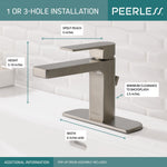 Peerless Xander Brushed Nickel 1-handle WaterSense Mid-arc Residential Handle Bathroom Sink Faucet with Drain with Deck Plate, P1519LF-BN-M
