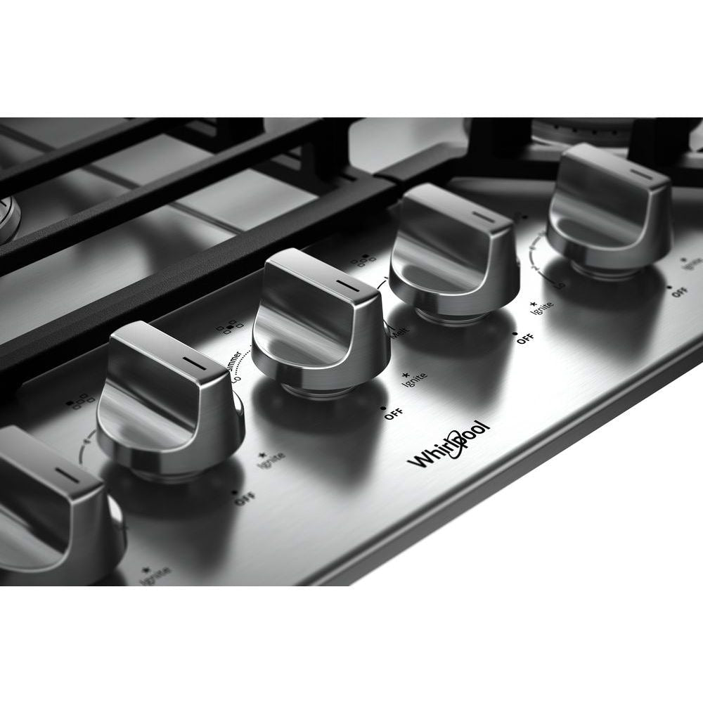 Whirlpool 36-in 5 burners Stainless steel Gas Cooktop (Griddle Included), WCG97US6HS00, FINAL PRICE: $799.99 + TAX