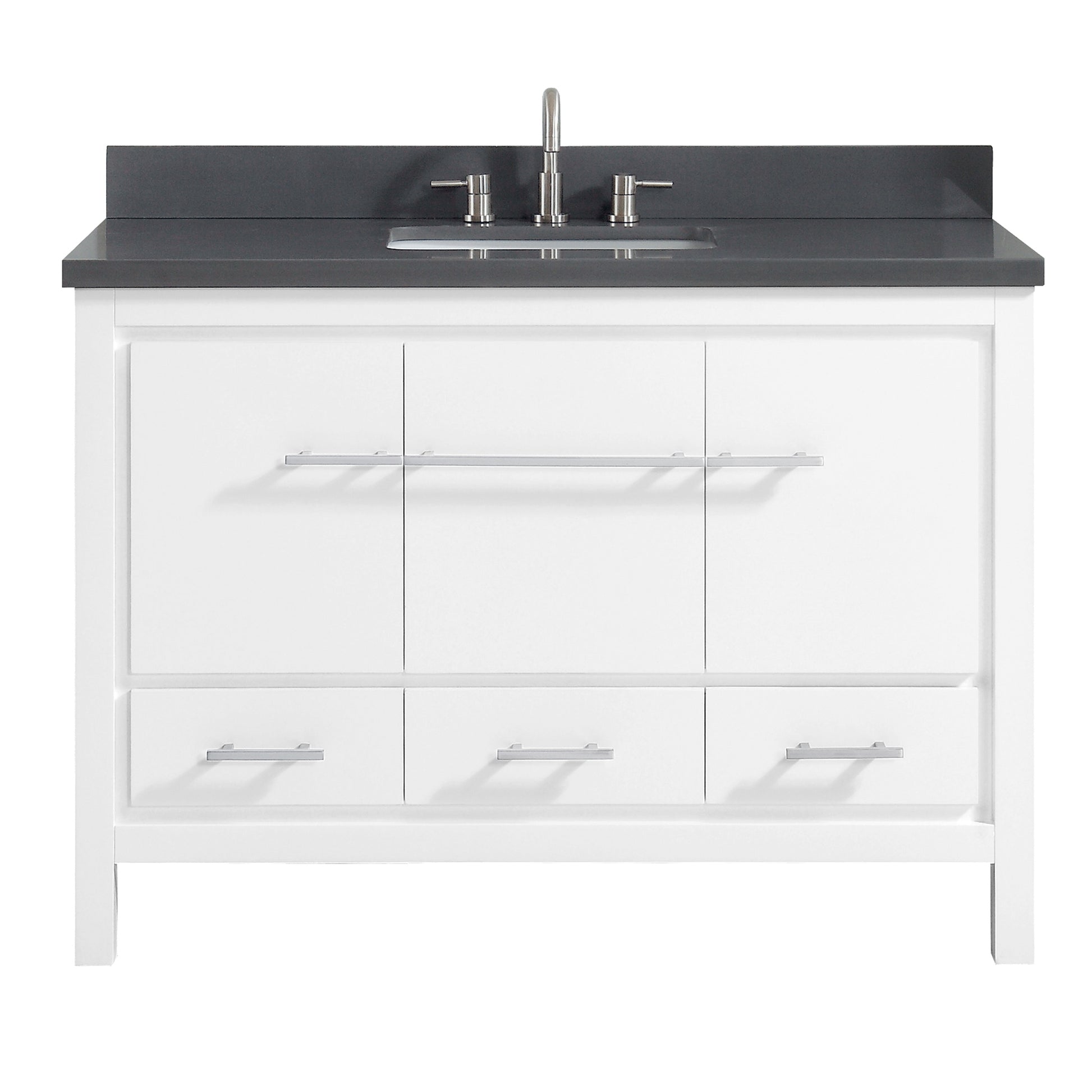 Riley 49 in. Vanity Combo in White with Gray Quartz Top, CLEARANCE PRICE: $689.99 + TAX [FBM-198]