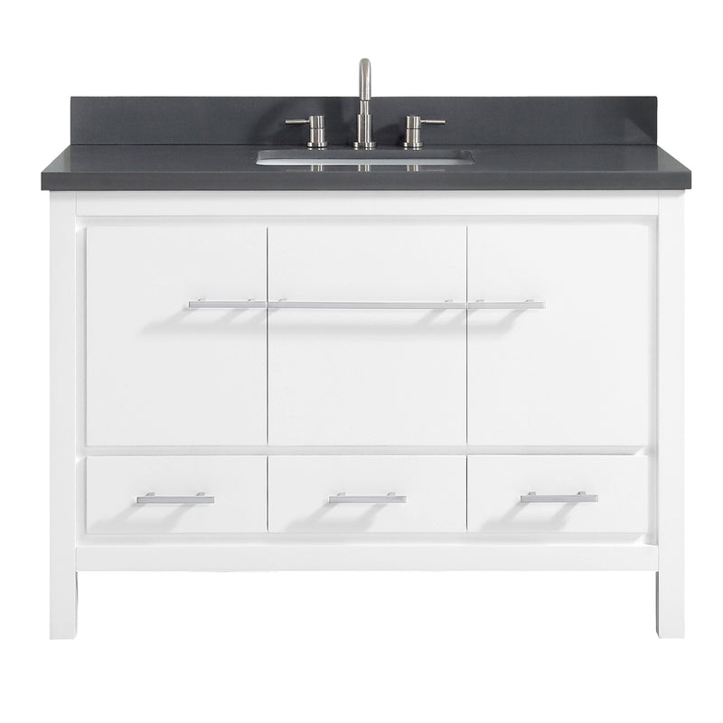 Riley 49 in. Vanity Combo in White with Gray Quartz Top, CLEARANCE PRICE: $689.99 + TAX