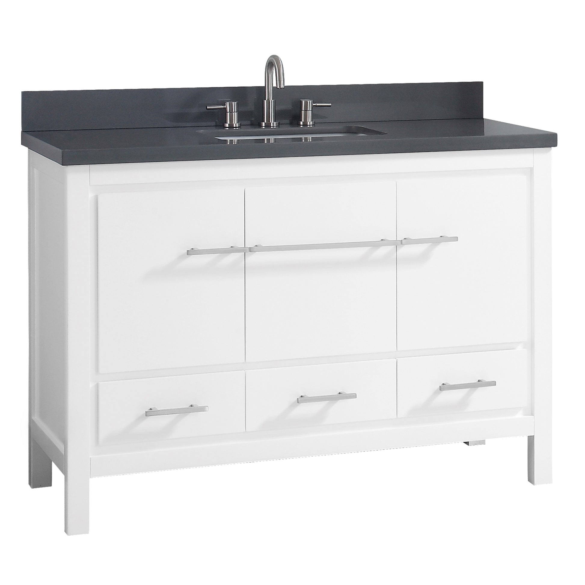 Riley 49 in. Vanity Combo in White with Gray Quartz Top, CLEARANCE PRICE: $689.99 + TAX [FBM-198]