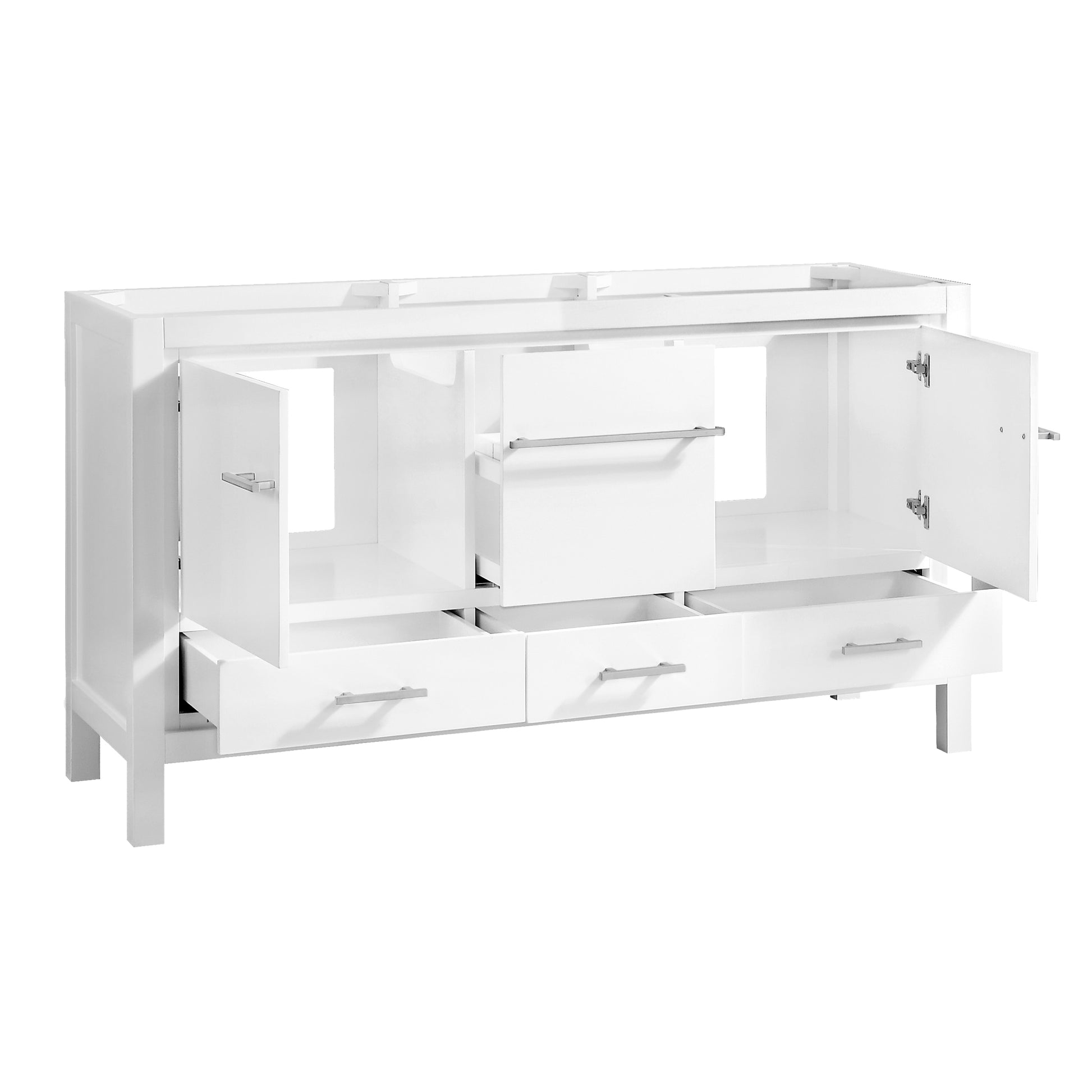 Riley 61 in. Vanity Combo in White with Gray Quartz Top, CLEARANCE PRICE: $799.99 + TAX [FBM-184]