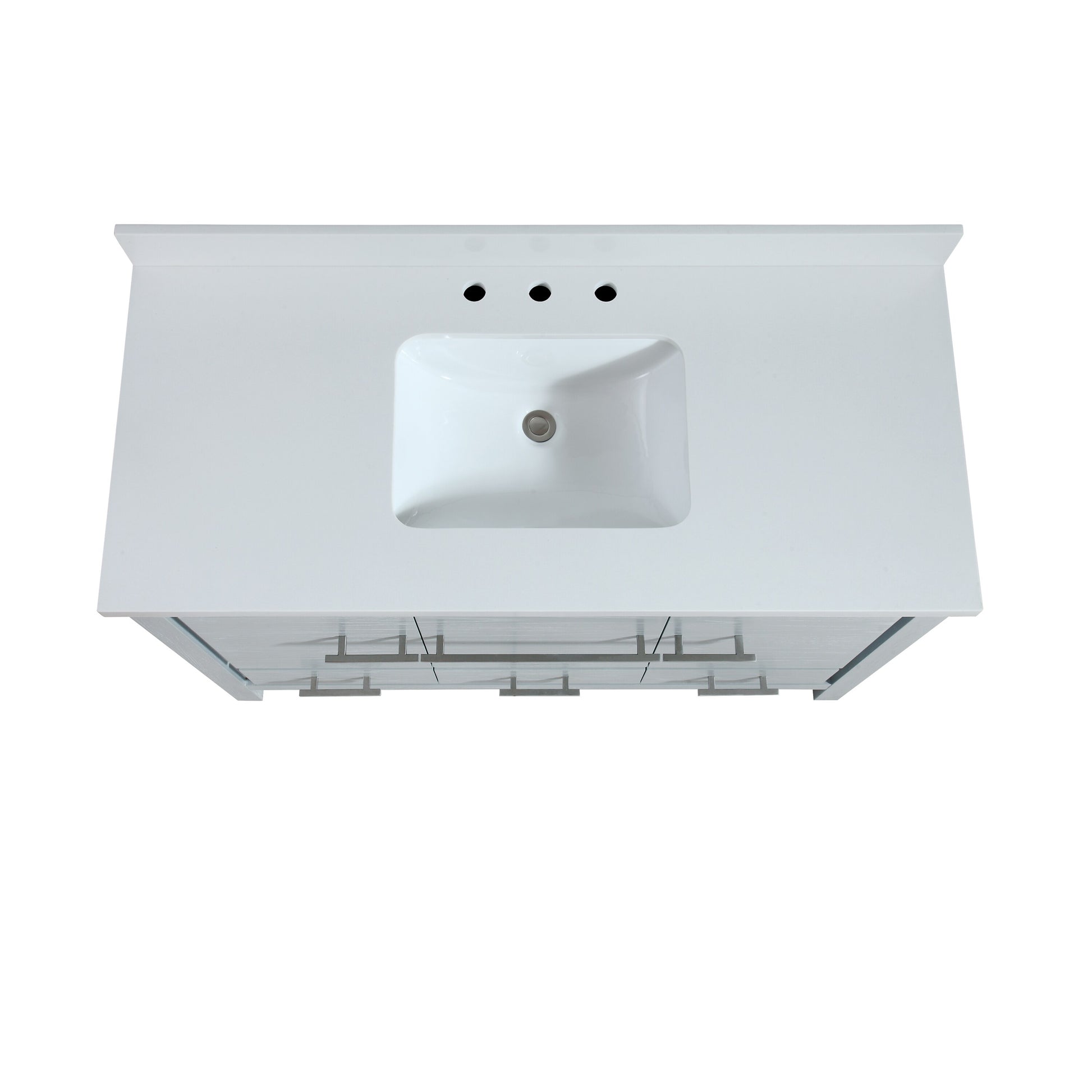Riley 49-IN Vanity Combo in Sea Salt Gray with White Engineered Stone Top