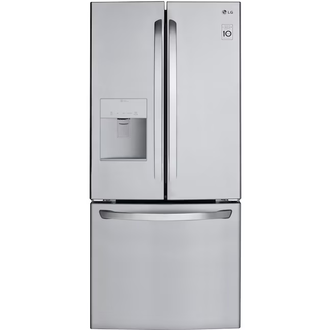 LG Standard-Depth 21.8-cu ft 3-Door French Door Refrigerator with Ice Maker with Water Dispenser (Stainless Steel), LFDS22520S/06 *JR2510, Retail: $2,399.00, FINAL PRICE: $1,199.99 + TAX
