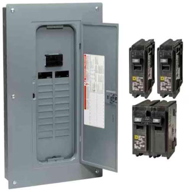 Square D Homeline 100 -Amp 20 -Spaces 40 -Circuit Indoor Main Breaker Plug-On Neutral Load Center (Value Pack)