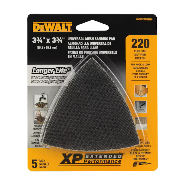 DEWALT MESH OSCILLATING TRIANGLE Very Fine 220-Grit Detail Sandpaper 5.8-in W x 4.8-in L