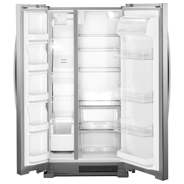 Whirlpool 21.7-cu ft Standard-Depth 33-in Side-by-Side Refrigerator (Stainless Steel) - Ice Maker SOLD SEPARATELY, WRS312SNHM/08 *JR2511, Retail: $1,643.00, FINAL PRICE: $999.99 + TAX