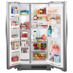 Whirlpool 21.7-cu ft Standard-Depth 33-in Side-by-Side Refrigerator (Stainless Steel) - Ice Maker SOLD SEPARATELY, WRS312SNHM/08 *JR2511, Retail: $1,643.00, FINAL PRICE: $999.99 + TAX