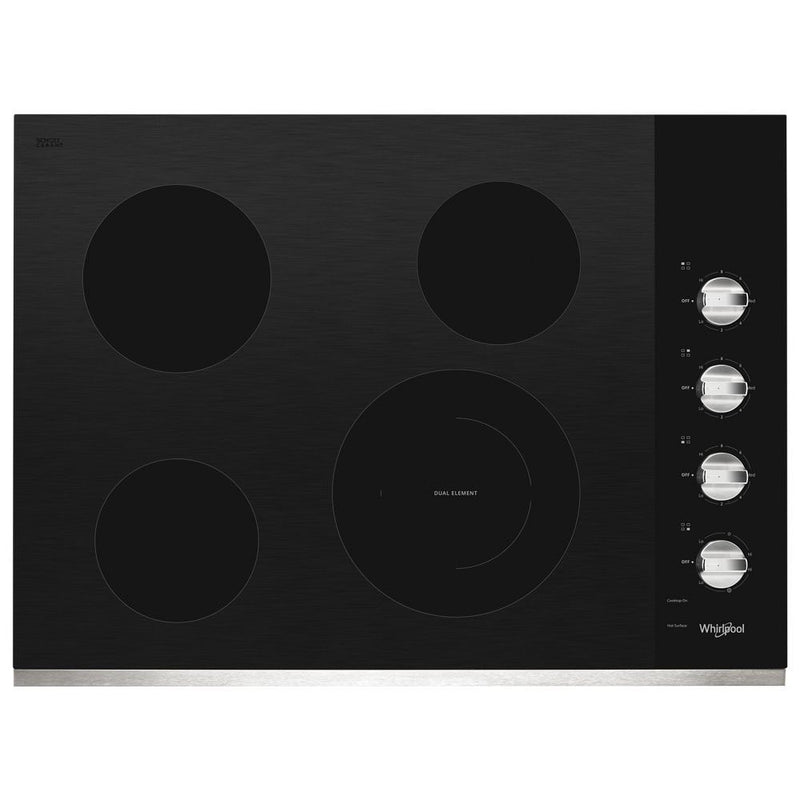 Whirlpool 30-in 4 burners Smooth surface Stainless steel Electric Cooktop