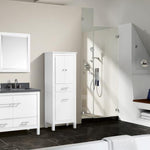 Riley 61 in. Vanity Combo in White with Gray Quartz Top, CLEARANCE PRICE: $799.99 + TAX