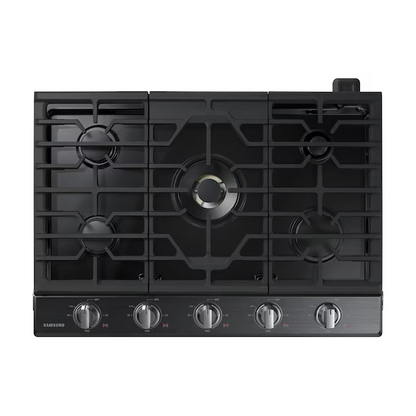 Samsung 30-in 5 Burners Black Stainless Steel Gas Cooktop - CLEARANCED, NA30N7755TG, *JR