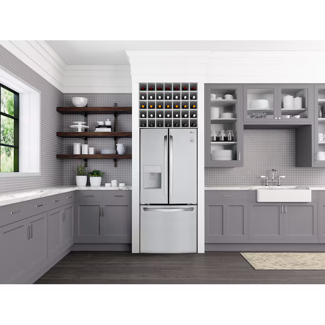 LG Standard-Depth 21.8-cu ft 3-Door French Door Refrigerator with Ice Maker with Water Dispenser (Stainless Steel), LFDS22520S/06 *JR2510, Retail: $2,399.00, FINAL PRICE: $1,199.99 + TAX