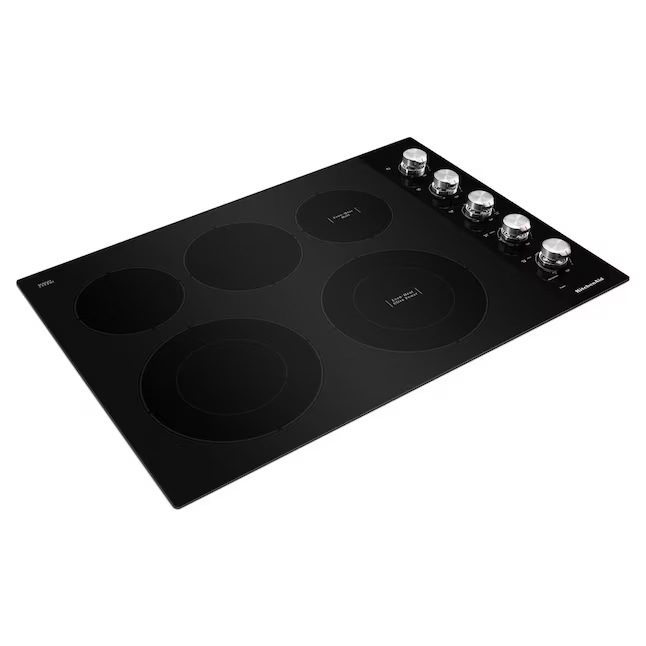 KitchenAid 30-in 5 burners Smooth Surface (Radiant) Black Electric Cooktop, KCES550HBL/00 *JR2508, Retail: $1,599.00, FINAL PRICE: $849.99 + TAX