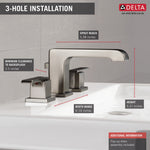 Delta Ara Two Handle Widespread Bathroom Faucet in Stainless Steel, 3567-SSMPU-DST, MRSP: $885, FINAL PRICE: $ + TAX