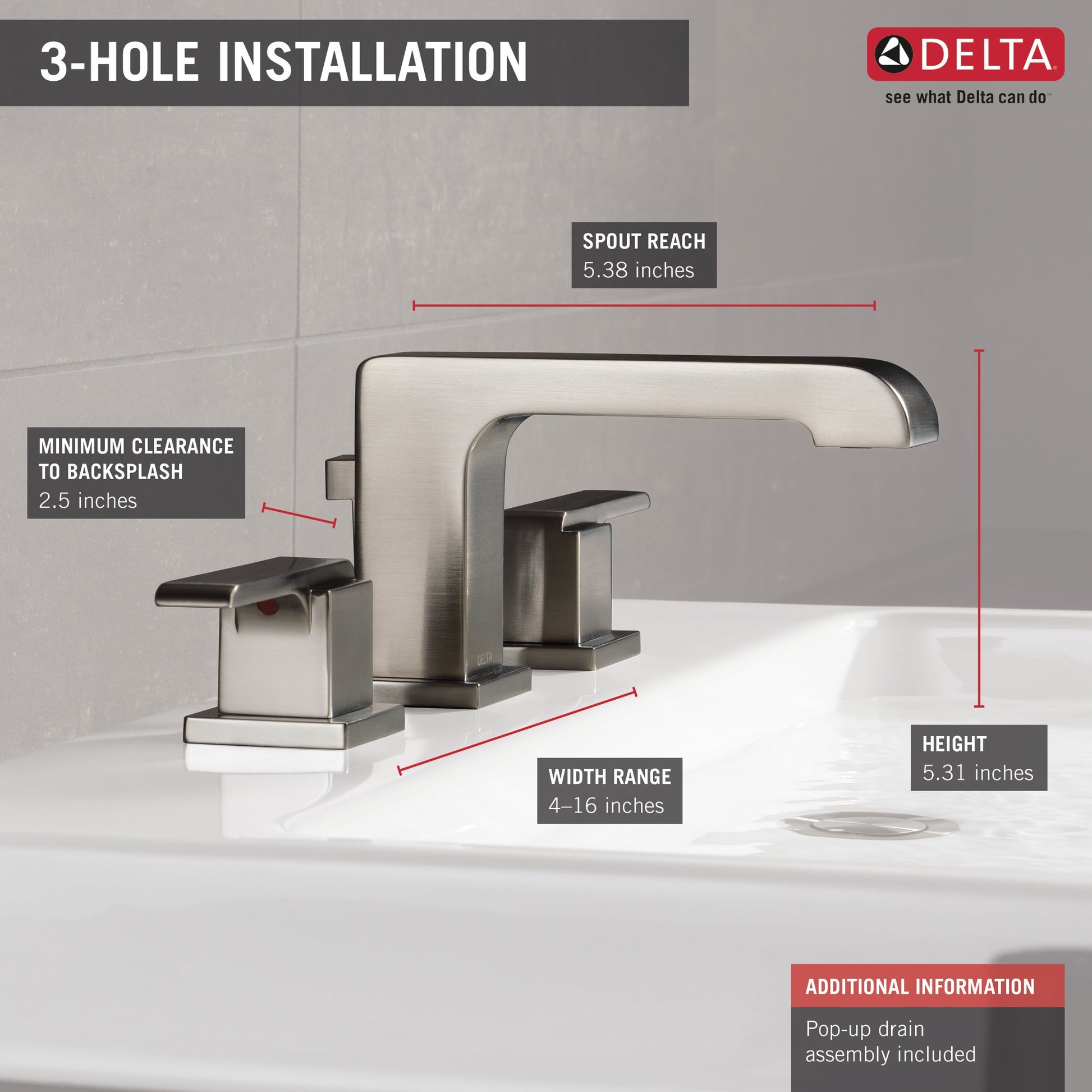 Delta Ara Two Handle Widespread Bathroom Faucet in Stainless Steel, 3567-SSMPU-DST, MRSP: $885, FINAL PRICE: $ + TAX