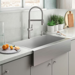 KOHLER Vault Farmhouse apron front 35.75-in x 24.31-in Stainless Steel Single Bowl 18-Gauge Kitchen Sink, K-R3942-2-NA  *HD2507, Retail: $529.00, FINAL PRICE: $299.99 + TAX