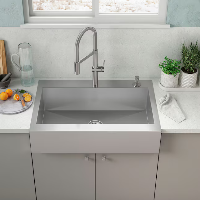KOHLER Vault Farmhouse apron front 35.75-in x 24.31-in Stainless Steel Single Bowl 18-Gauge Kitchen Sink, K-R3942-2-NA  *HD2507, Retail: $529.00, FINAL PRICE: $299.99 + TAX