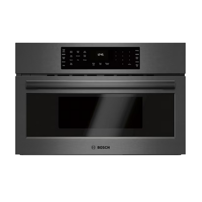 Bosch 800 Series 1.6-cu ft 1000-Watt 29.75-in Built-In Microwave with Sensor Cooking Controls (Black Stainless Steel)