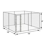 Pet Sentinel Chain Link Outdoor Unassembled Kennel for Any Pet Dog ( 10-ft L x 10-ft W x 6.0-ft H ), 830063  #476087 *JR2510, Retail: $389.00, FINAL PRICE: $199.99 + TAX