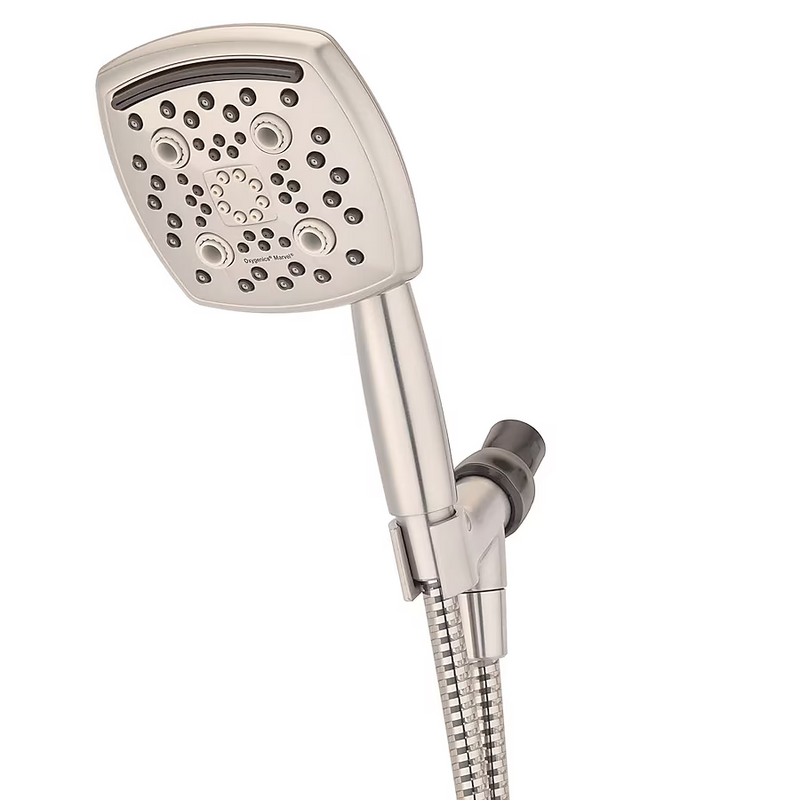 Oxygenics Marvel 6.0-Spray Brushed Nickel 4.88-in Square High Pressure Handheld Shower Head 1.8 GPM, 55489 #1227797  *JR2512, Retail: $47.48, FINAL PRICE: $27.99 + TAX