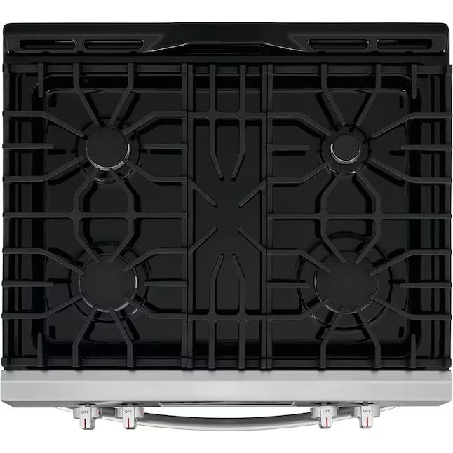 Frigidaire 30-in 4 burners 5-cu ft Freestanding Natural Gas Range (EasyCare Stainless Steel), LFGH3051VF *JR2508, Retail: $1,199.00, FINAL PRICE: $799.99 + TAX