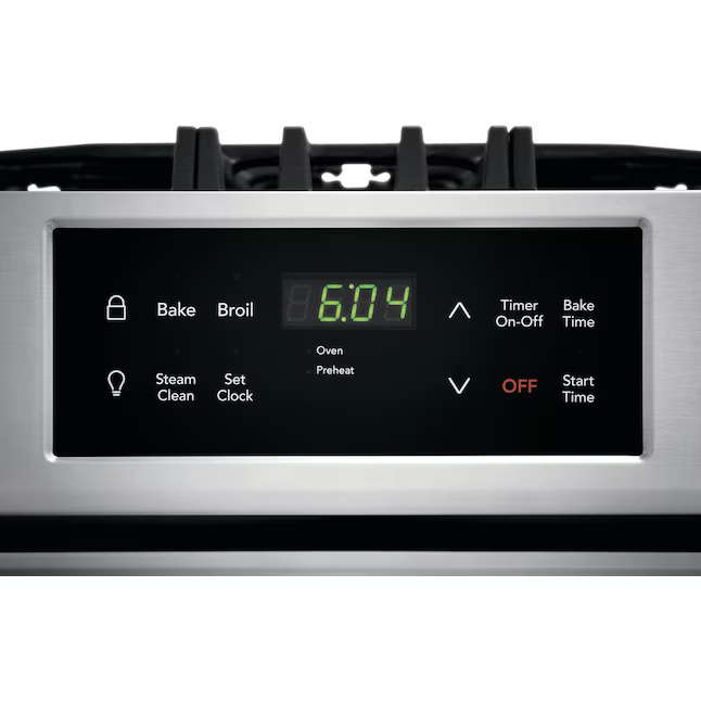 Frigidaire 30-in 4 burners 5-cu ft Freestanding Natural Gas Range (EasyCare Stainless Steel), LFGH3051VF *JR2508, Retail: $1,199.00, FINAL PRICE: $799.99 + TAX