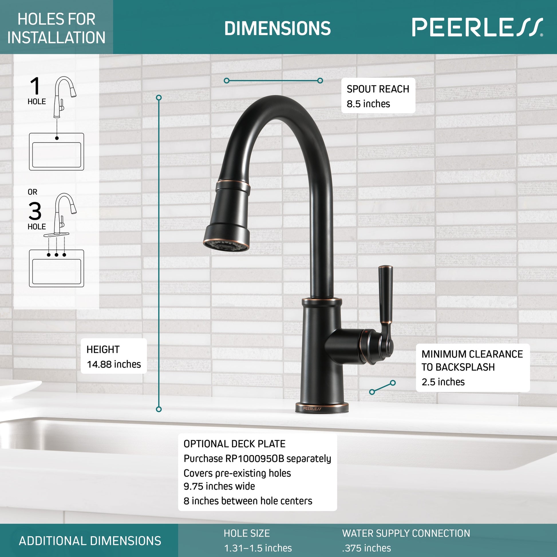 Peerless Westchester Single-Handle Pull-Down Kitchen Faucet in Oil Rubbed Bronze, P7923LF-OB, MSRP: $232.52, FINAL PRICE: $89.99 + TAX
