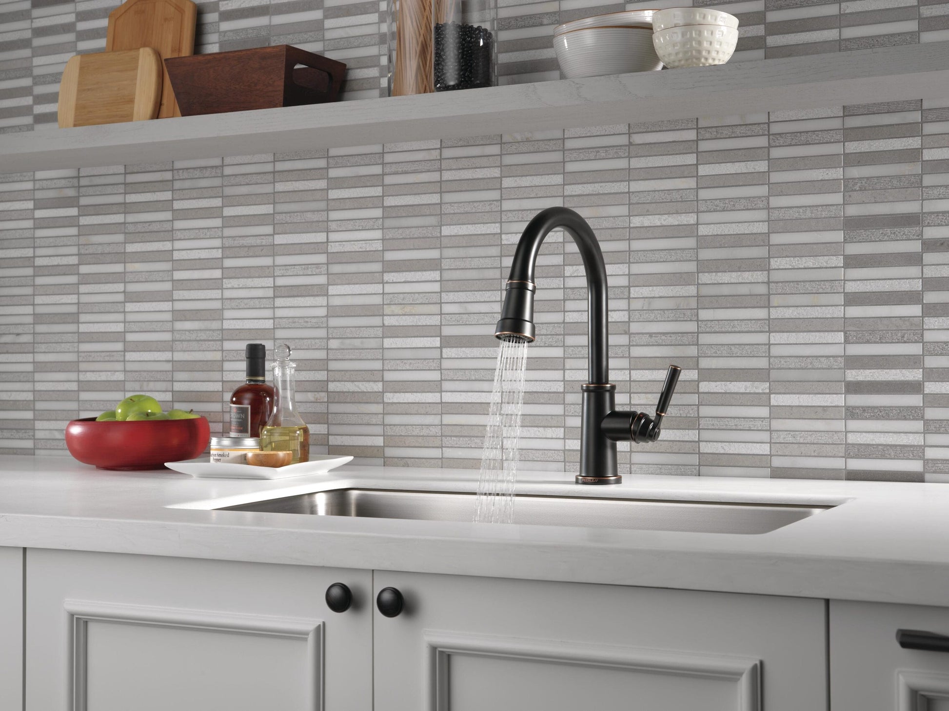 Peerless Westchester Single-Handle Pull-Down Kitchen Faucet in Oil Rubbed Bronze, P7923LF-OB, MSRP: $232.52, FINAL PRICE: $89.99 + TAX